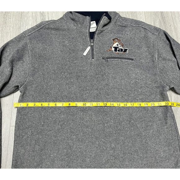 Vintage 1999 Warner Bros. Taz Tasmanian Devil Fleece 1/4 Zip Sweater Mens Medium - Picture 7 of 7